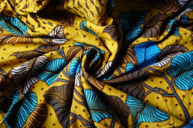 Yumuşak batik kumaş dokusu. Batik, Endonezya 'nın geleneksel kumaşlarından biridir.