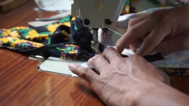 Someone Hand Sewing Shirt — Stock Video