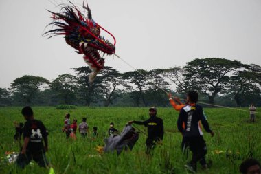 Endonezya Uçurtma Festivali. Endonezya 'da bir sürü uçurtma vardır, Gapangan, batik arsir, Naga gibi..