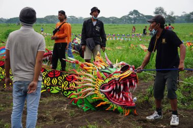 Endonezya Uçurtma Festivali. Endonezya 'da bir sürü uçurtma vardır, Gapangan, batik arsir, Naga gibi.