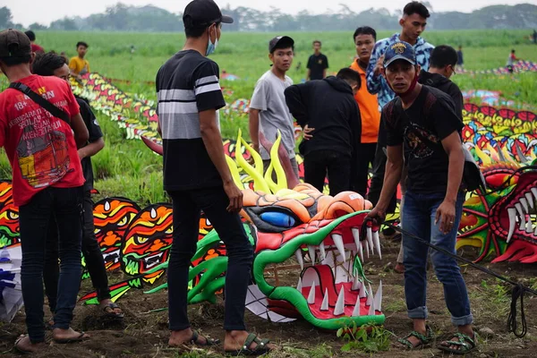 Endonezya Uçurtma Festivali Endonezya Bir Sürü Uçurtma Vardır Gapangan Batik — Stok fotoğraf