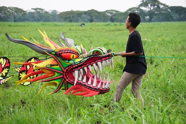 Indonesisches Drachenfest Indonesien Hat Viele Arten Von Drachen Wie Gapangan — Stockfoto