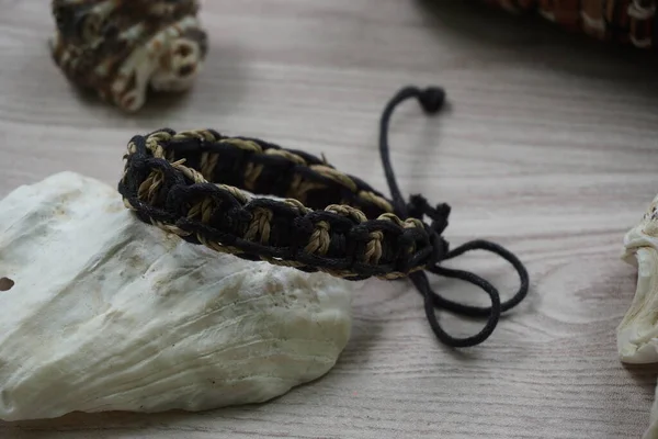 Pulsera Étnica Hecha Mano Cuerda Una Especie Pulsera Unisex — Foto de Stock