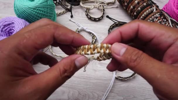 Beautiful Ethnic Rope Bracelet — Video Stock