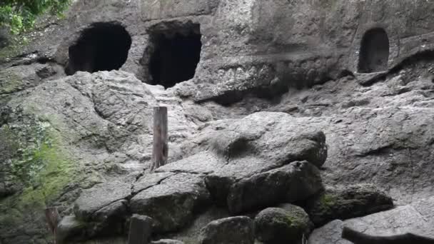 Cueva Selomangleng Una Cueva Con Rastro Histórico Figura Real Kediri — Vídeos de Stock