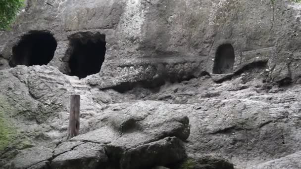 Cueva Selomangleng Una Cueva Con Rastro Histórico Figura Real Kediri — Vídeos de Stock