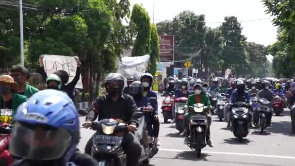 Kediri Java Est Indonésie Avril 2022 Des Étudiants Indonésiens Manifestent — Video