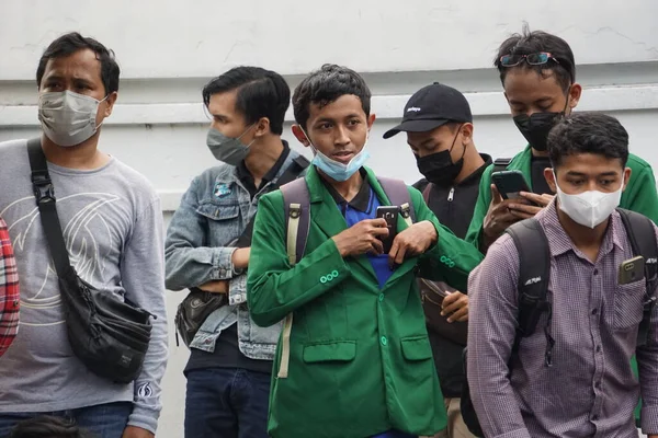 Kediri Java Oriental Indonesia Abril 2022 Estudiantes Indonesios Manifiestan Sobre — Foto de Stock