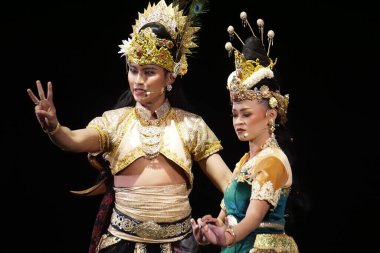 Blitar, Doğu Java, Endonezya - 4 Haziran 2022: Kresnayana Kawedhar hikayesi. Kresnayana Kawedhar, Kresna 'nın Hikayesi demek.