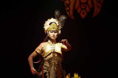 Blitar, Doğu Java, Endonezya - 4 Haziran 2022: Kresnayana Kawedhar hikayesi. Kresnayana Kawedhar, Kresna 'nın Hikayesi demek.