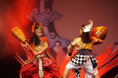 Blitar, Doğu Java, Endonezya - 4 Haziran 2022: Kresnayana Kawedhar hikayesi. Kresnayana Kawedhar, Kresna 'nın Hikayesi demek.