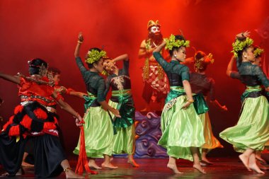Blitar, East Java, Indonesia - June 4th, 2022 : Performing of Kresnayana Kawedhar story. Kresnayana Kawedhar means The Story of Kresna clipart