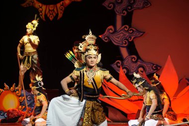 Blitar, Doğu Java, Endonezya - 4 Haziran 2022: Kresnayana Kawedhar hikayesi. Kresnayana Kawedhar, Kresna 'nın Hikayesi demek.