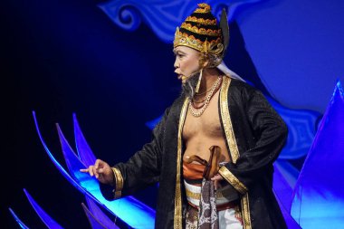 Blitar, Doğu Java, Endonezya - 4 Haziran 2022: Kresnayana Kawedhar hikayesi. Kresnayana Kawedhar, Kresna 'nın Hikayesi demek.