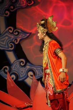 Blitar, Doğu Java, Endonezya - 4 Haziran 2022: Kresnayana Kawedhar hikayesi. Kresnayana Kawedhar, Kresna 'nın Hikayesi demek.