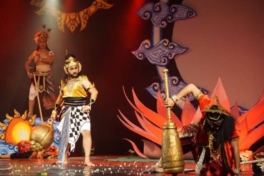 Blitar, Doğu Java, Endonezya - 4 Haziran 2022: Kresnayana Kawedhar hikayesi. Kresnayana Kawedhar, Kresna 'nın Hikayesi demek.