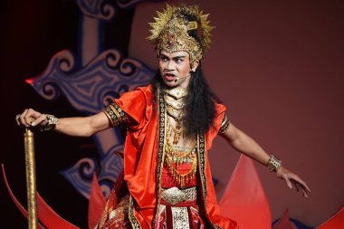 Blitar, Doğu Java, Endonezya - 4 Haziran 2022: Kresnayana Kawedhar hikayesi. Kresnayana Kawedhar, Kresna 'nın Hikayesi demek.