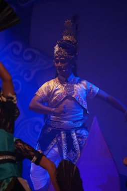 Blitar, Doğu Java, Endonezya - 4 Haziran 2022: Kresnayana Kawedhar hikayesi. Kresnayana Kawedhar, Kresna 'nın Hikayesi demek.