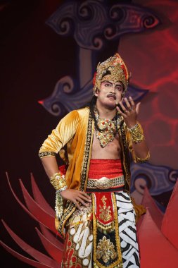 Blitar, Doğu Java, Endonezya - 4 Haziran 2022: Kresnayana Kawedhar hikayesi. Kresnayana Kawedhar, Kresna 'nın Hikayesi demek.