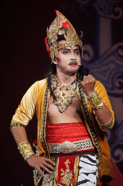 Blitar, Doğu Java, Endonezya - 4 Haziran 2022: Kresnayana Kawedhar hikayesi. Kresnayana Kawedhar, Kresna 'nın Hikayesi demek.