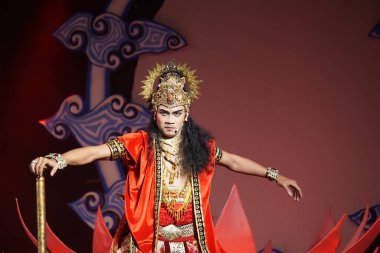 Blitar, Doğu Java, Endonezya - 4 Haziran 2022: Kresnayana Kawedhar hikayesi. Kresnayana Kawedhar, Kresna 'nın Hikayesi demek.