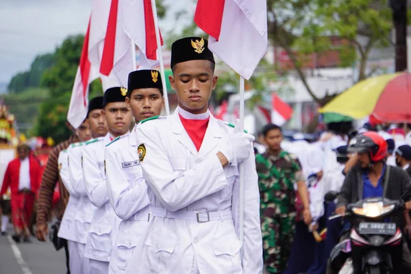 Paskibraka Indonesian Flag Raiser National Flag Grebeg Pancasila — Photo