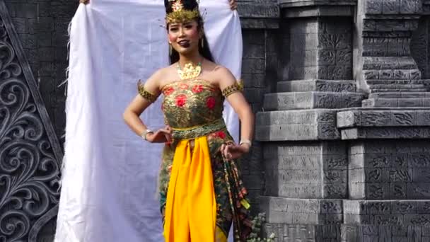 Indonesian Perform Mustikaning Putri Utomo Dance Celebrate World Dance Day — Vídeos de Stock