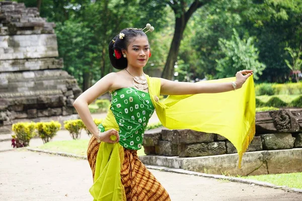 Індонезійські Традиційні Танцюристи Традиційним Одягом Який Називається Кемпен — стокове фото