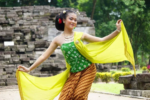 Індонезійські Традиційні Танцюристи Традиційним Одягом Який Називається Кемпен — стокове фото