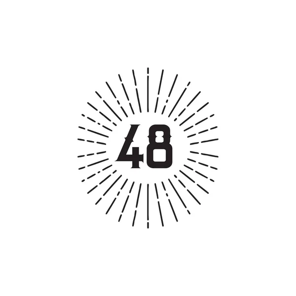 48周年記念ロゴデザインベクターテンプレート — ストックベクタ
