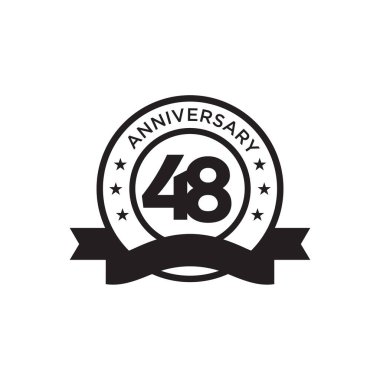 48. yıl dönümü logo tasarım şablonu