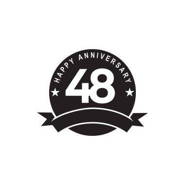 48. yıl dönümü logo tasarım şablonu