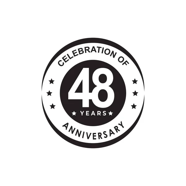 48周年記念ロゴデザインベクターテンプレート — ストックベクタ