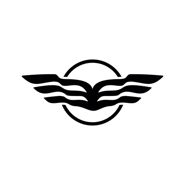 Черные Крылья Дизайн Логотипом Круга Подходит Авиационной Компании — стоковый вектор