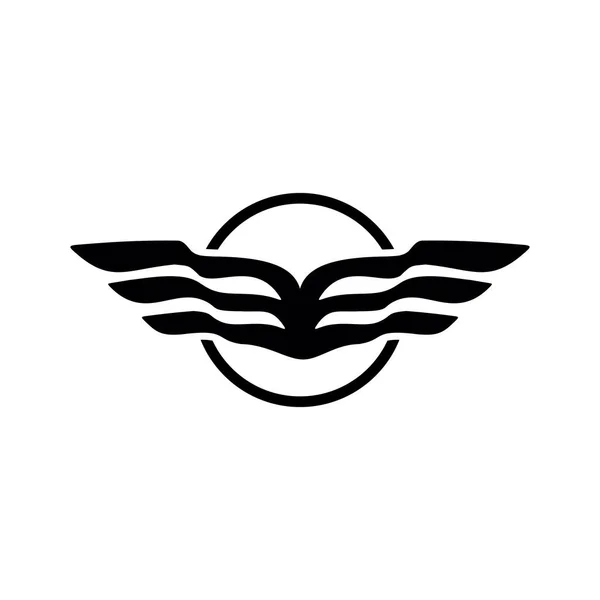 Черные Крылья Дизайн Логотипом Круга Подходит Авиационной Компании — стоковый вектор
