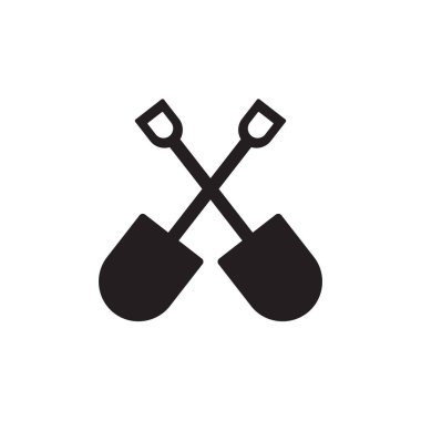 Siyah çapraz kürek ikon vektör logo tasarımı