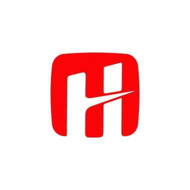 H harfi ilk uygulama vektör logosu tasarımı