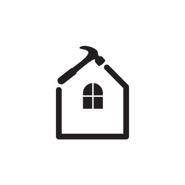 Ev onarımı servis vektör logosu tasarımı