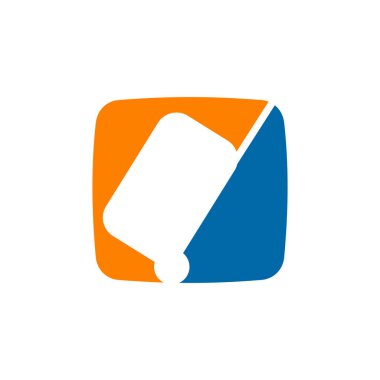 Online seyahat bileti uygulama logosu tasarımı seyahat çantası simgesi vektörü