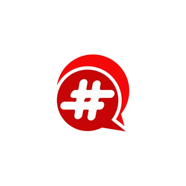 Hashtag Trend Ämne Talar Vektor Logotyp Design — Stock vektor