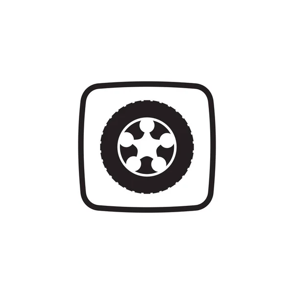Servizio Auto Online App Vettoriale Logo Design Con Simbolo Pneumatico — Vettoriale Stock