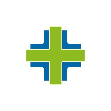 Çevrimiçi tıbbi uygulama teknik vektör logosu tasarımı