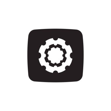 Uygulama düğmesi teknik vektör logosu dizayn ediliyor