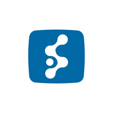 S harfi mobil uygulama vektör logosu tasarımı