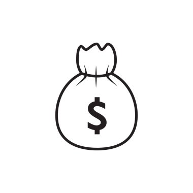 Basit para çantası dolar çuval vektör logosu tasarımı
