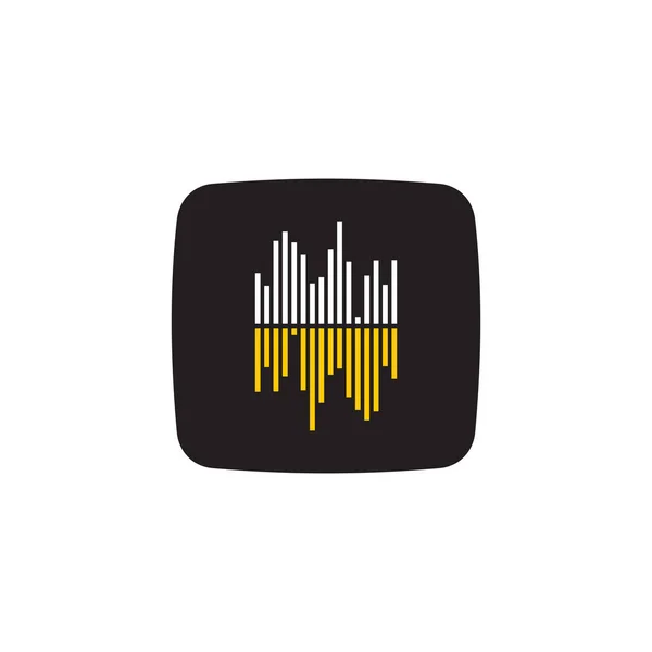 Projekt Logo Aplikacji Muzycznej Wektorem Fala Muzyczna Ikona Płyty — Wektor stockowy