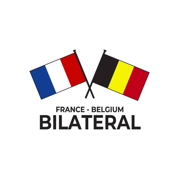 Бельгия Двусторонние Отношения Вектор Дизайна Логотипа Страны Флага — стоковый вектор