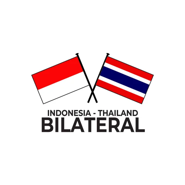 Indonesia Thailand Двосторонні Відносини Вектор Дизайну Логотипу Країни — стоковий вектор