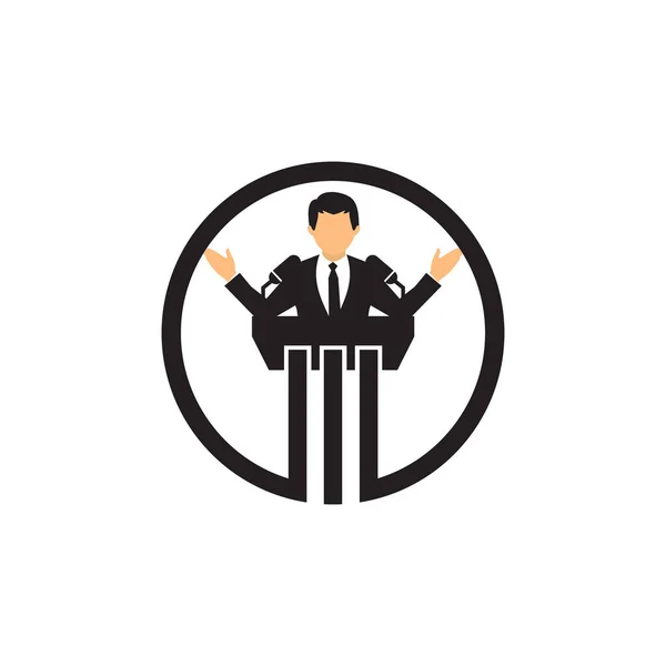 Design Logotipo Vetorial Senador Diretor Uma Empresa Presidente Líder Falando — Vetor de Stock