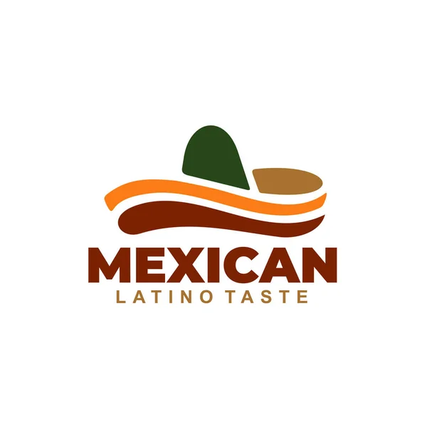 Diseño Logo Restaurante Mexicano Vector Moda Con Icono Sombrero — Vector de stock